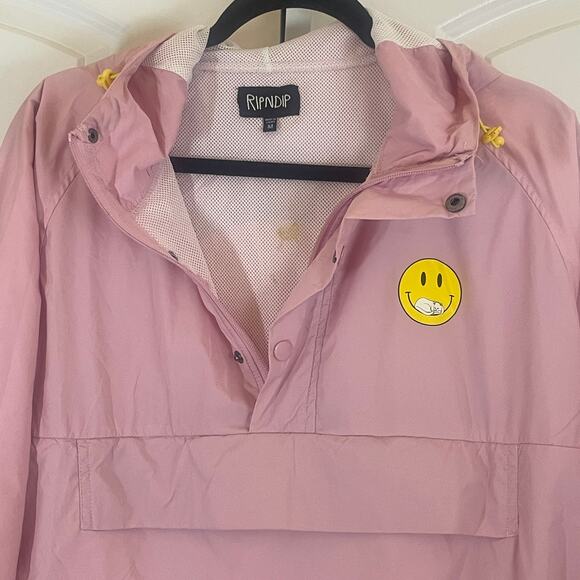 RIPNDIP Pullover Windbreaker Hooded Jacket - Men Size M - Pink - Picture 4 of 6
